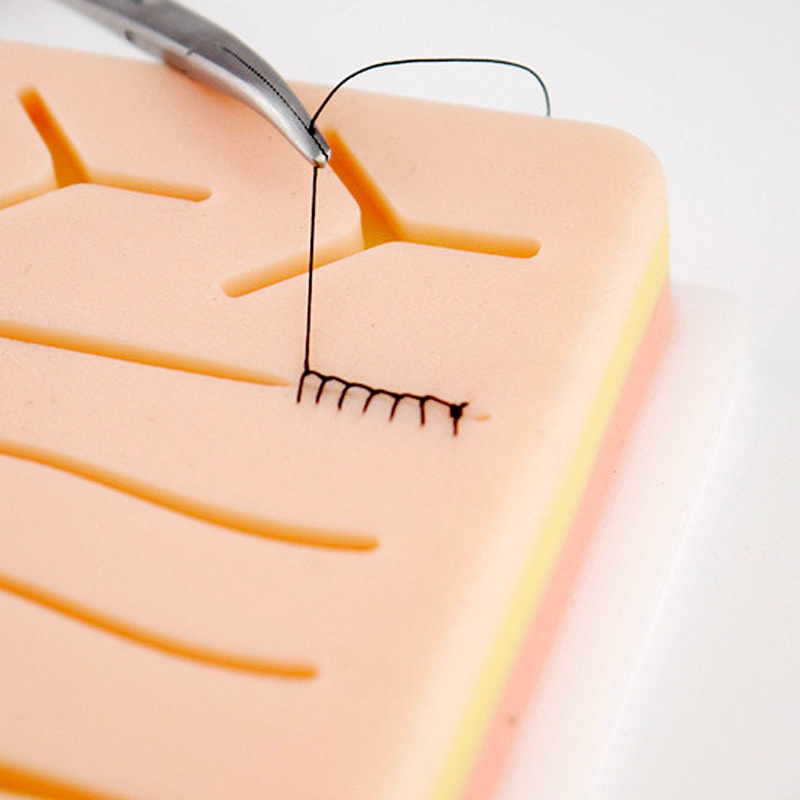 Suture Pad 3 Layer Model Kulit Silikon Pad Sutura Latih Jahit Luka Medis Suture Hecting Medical Kit Practice Skin