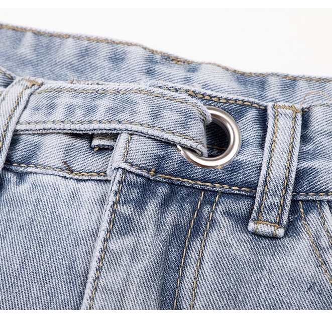 Korean new Kekinian Highwaist  Celana Jeans Panjang Wanita kulot （realpict）
