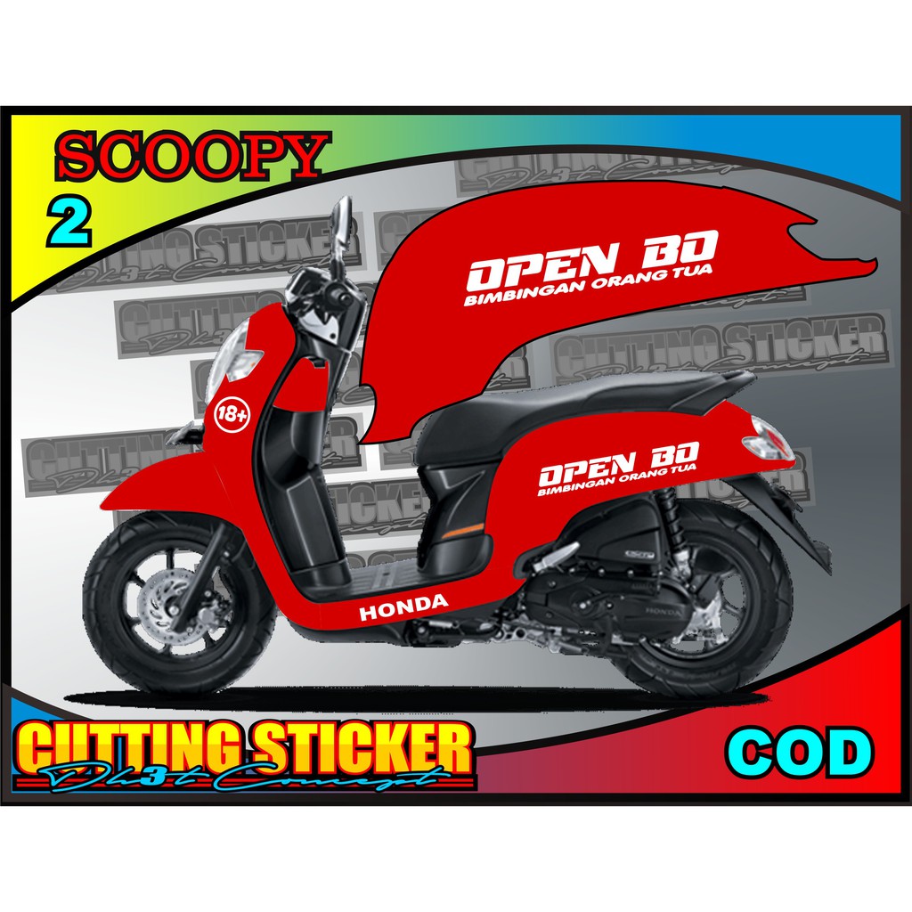 Stiker Motor Scoopy Sticker Striping Logo Open Bo Prestige All Motor Sticker Scoopy Simple