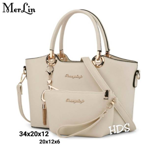 Fashion merlin 2in1 /fashion wanita /tas handbag satu set murah