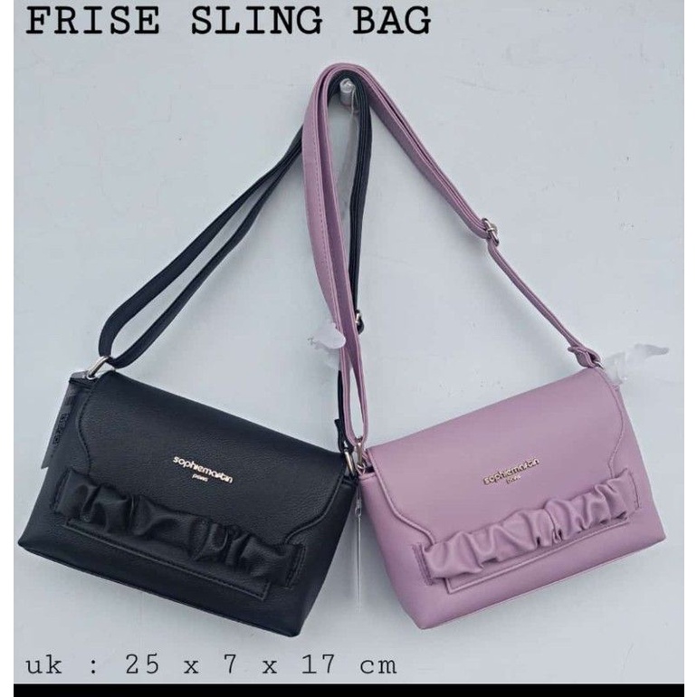 TAS FRISE SLING LILAC&FRISE SLING BLACK TAS SOPHIE MARTIN TERBARU TAS SELEMPANG WANITA SOPHIE PARIS 