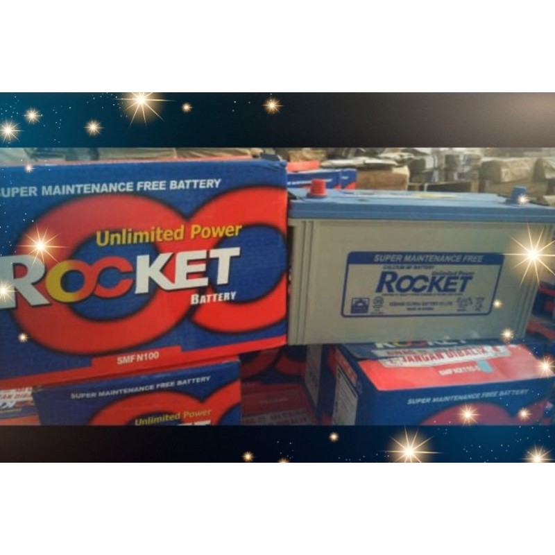 aki genset/mobil N100 Rocket SMF 12v 100ah kering