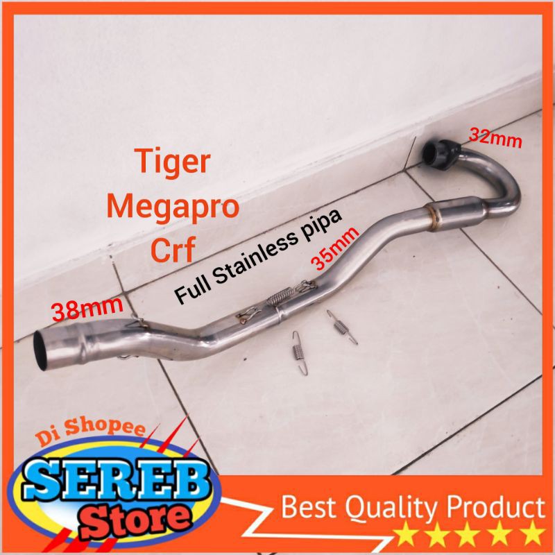 Leheran Pipa Leher knalpot Tiger Megapro Crf 150l Bore Up modif Pipa 32 Inlet 38mm