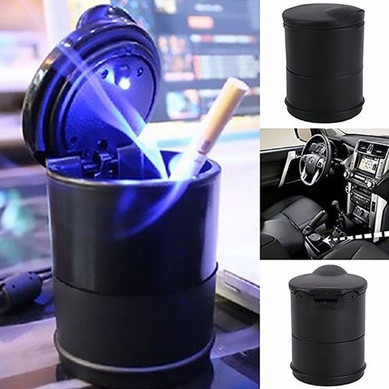 Asbak Mobil Dengan Lampu Led Biru / Asbak Led / Asbak Mobil Keren / Tempat Sampah / Asbak Mobil Portable / Asbak Rokok Mobil Murah