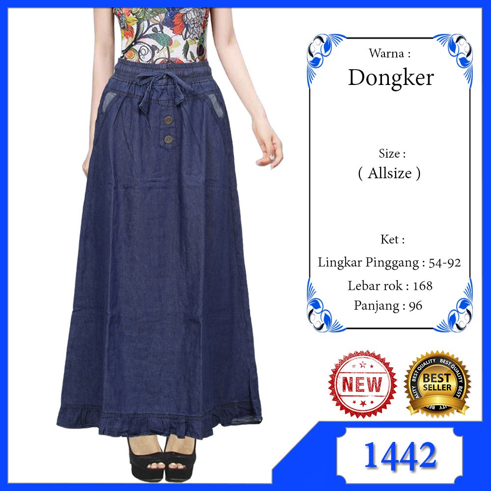 Rok jeans Panjang remaja dan wanita dewasa