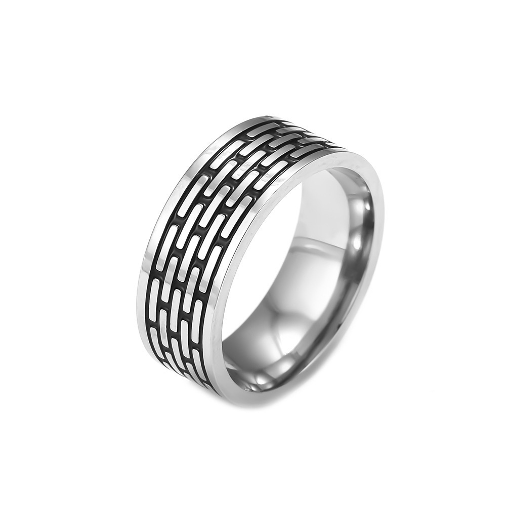 Cincin Bahan Stainless Steel Gaya Punk Untuk Pria