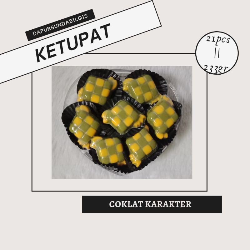 

Coklat karakter ketupat / kado atau bauh tangan / hampers