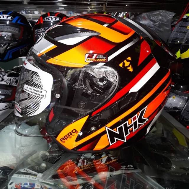 Helm Half Face NHK R1 Motif Aero Orange / Black