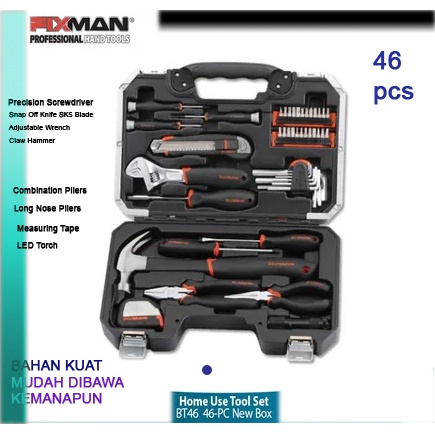 Satu Set peralatan kunci kunci Tool Set Fixman Bt46 46 pcs Home Use 4 Toolkit