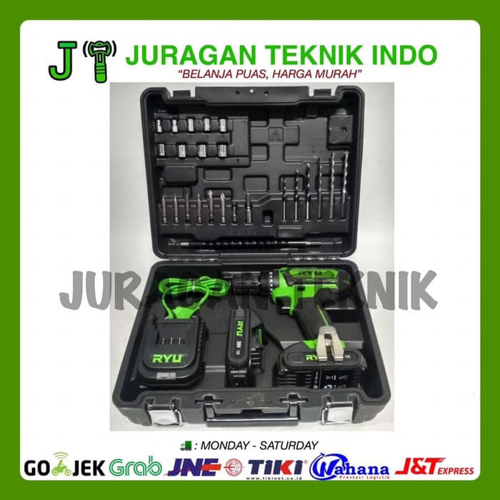 Tekiro Ryu RCI 20V Cordless Impact Drill Charge Bor Beton bor baterai