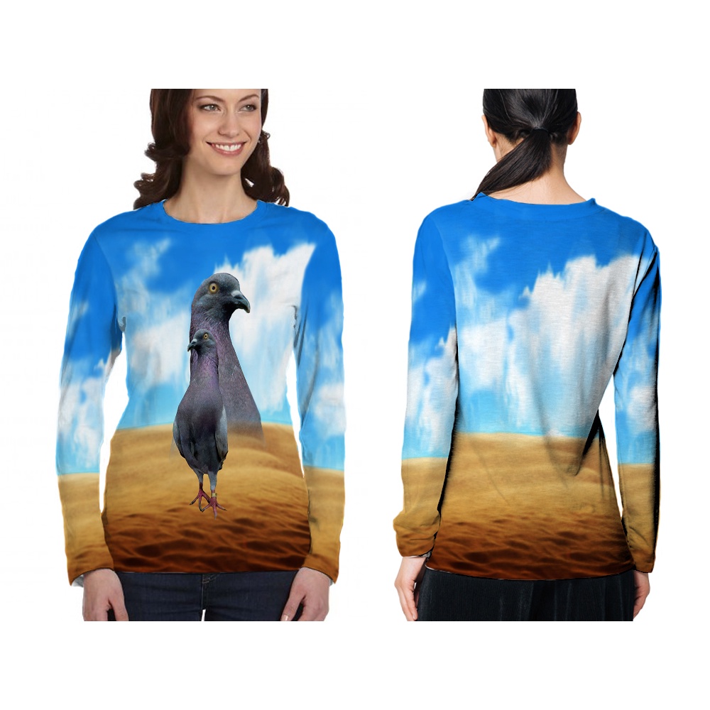 [Tinishop] Baju Kaos Merpati Lengan Panjang | Kaos Merpati Keren | Kaos Wanita Merpati