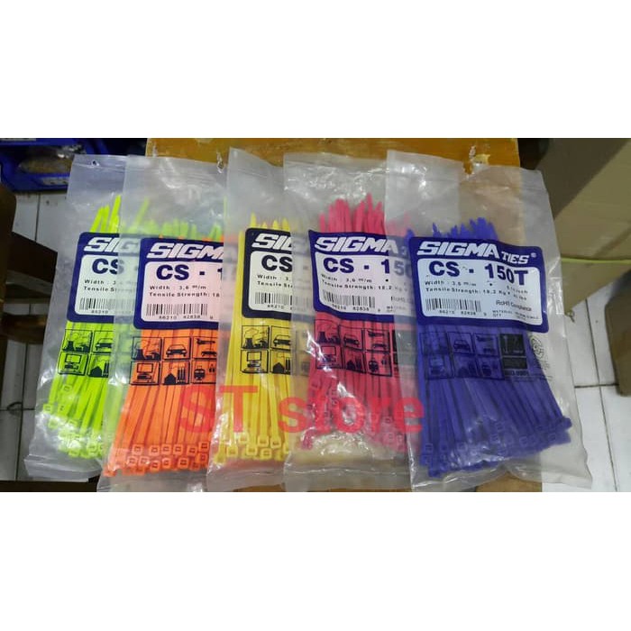 Kabel ties / Cable ties Sigma 150x3,6mm Warna