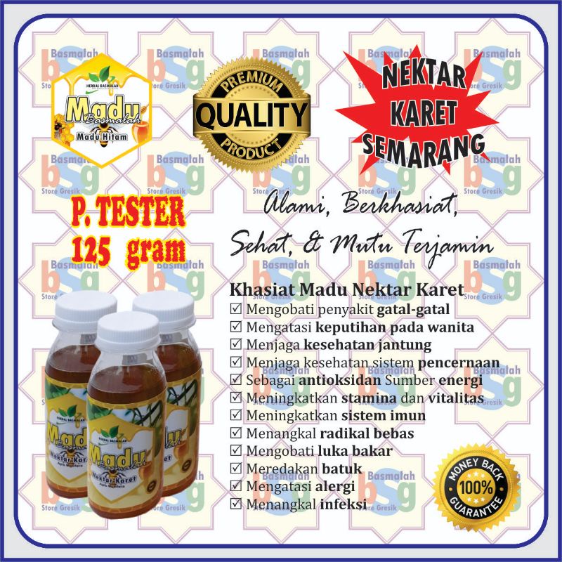 

Madu Nektar Karet Full Nektar 125 Gram Murni Asli 100% - Madu Basmalah