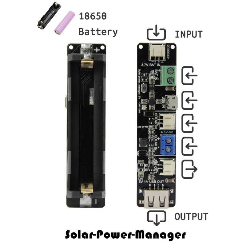 Btsg T-BAT Holder Solar Charge Papan Pengembangan18650Holder Ganti