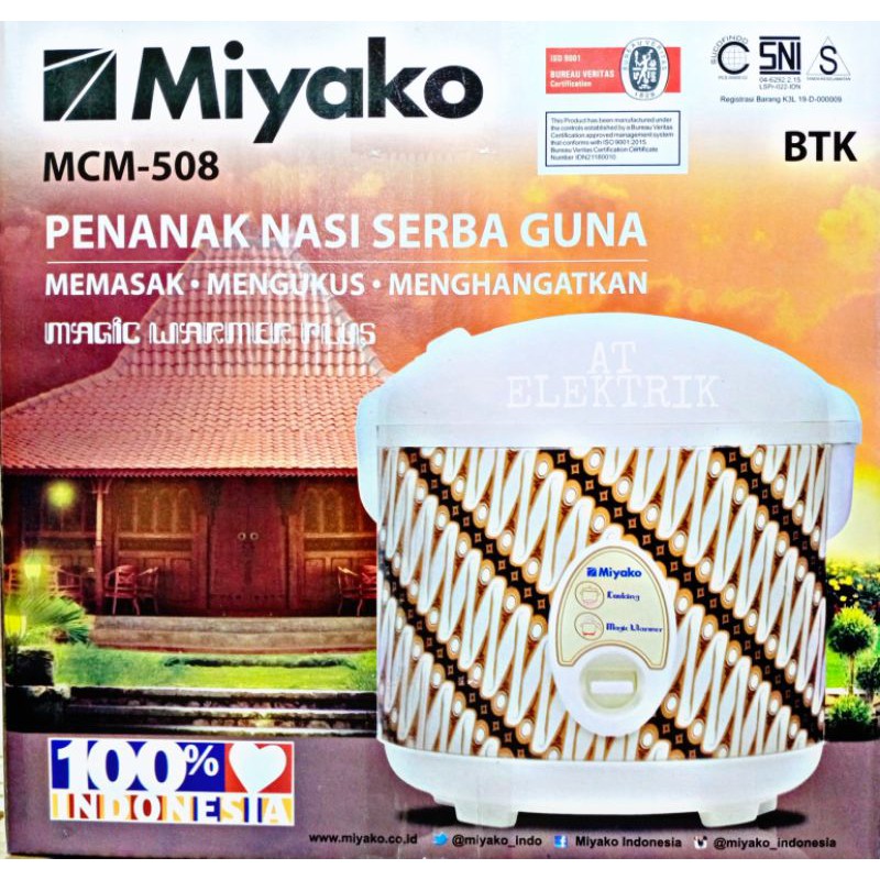 Magic Com MIYAKO MCM - 508 Batik / Rice Cooker / Penanak Nasi Miyako 1,8 Liter