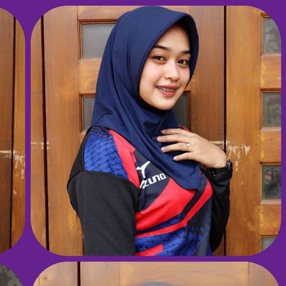 (TERMURAH)1 KG 14 PCS /HIJAB SPORTY PET KECIL ANTEM BERGO POLOS OLAHRAGA-navy