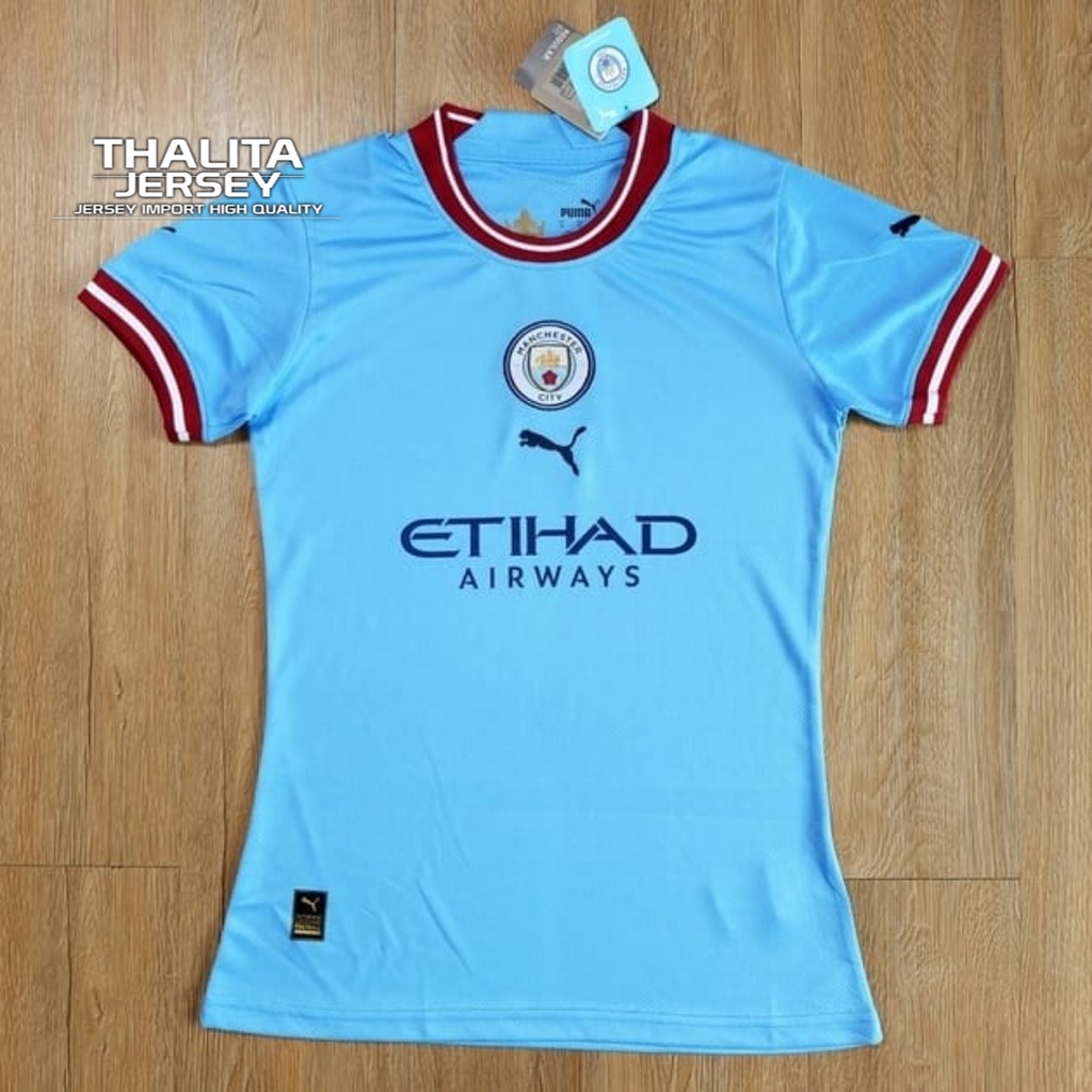 Jersey Baju Sepak Bola Wanita/Ladies ManCITY Home 2022/2023 Grade Ori