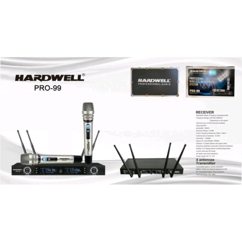 Microphone Wireless Hardwell PRO-99 Handheld PRO99 Pro 99 Original