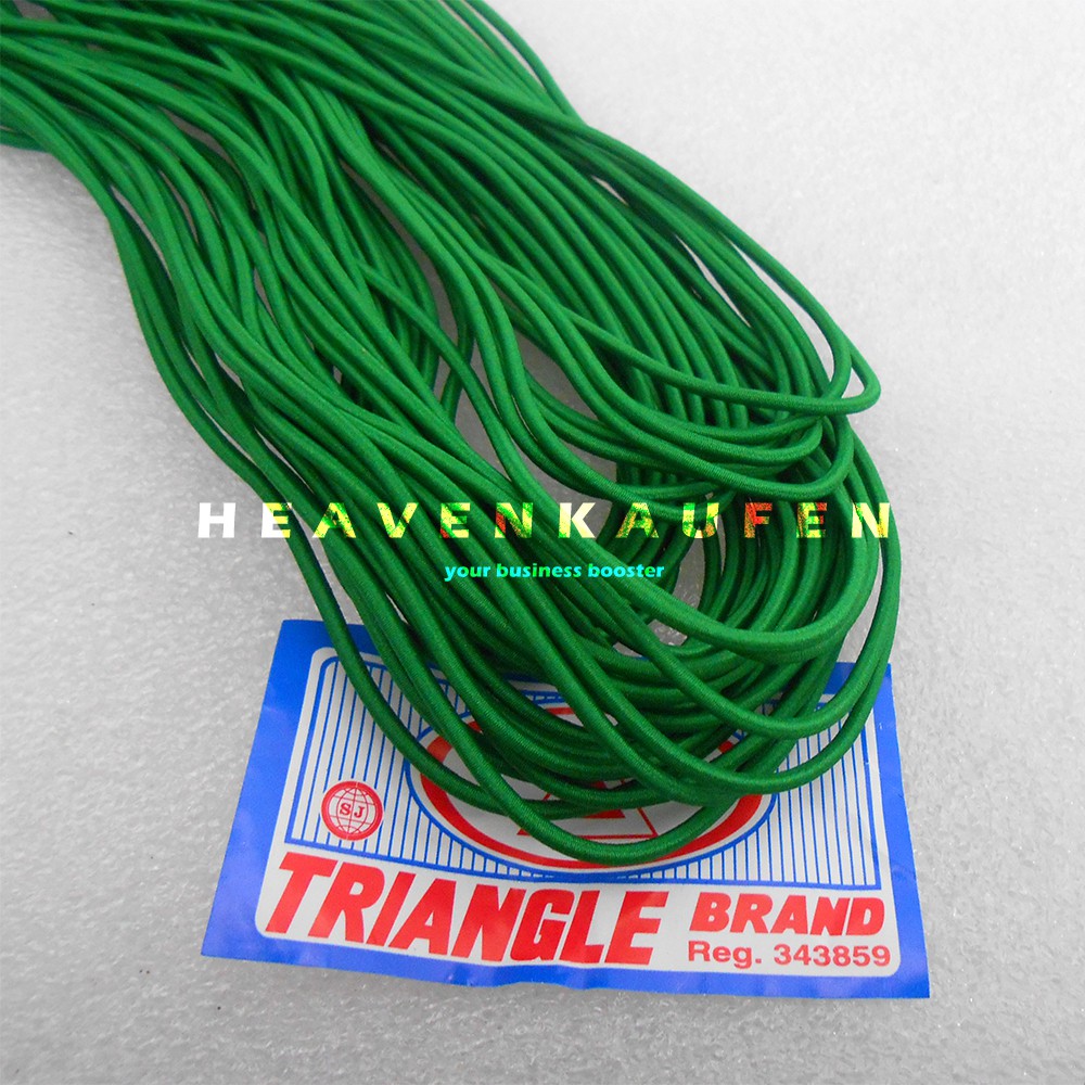 Tali Elastis Elastic Warna Hijau Diameter Kecil 1,5 mm Meteran