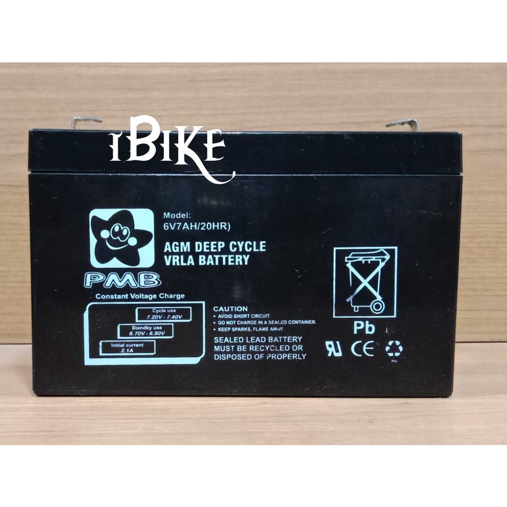 Aki battery mainan anak mobil mobilan PMB  Dan Solana 6v7ah accu kering VRLA