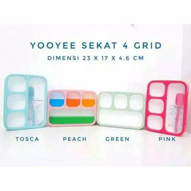 Lunch Box Yooyee Sekat 4 Yooyee Sekat 4 Besar Anti Tumpah Kode 578  Lunch Box Sekat 4 Anti Tumpah S1