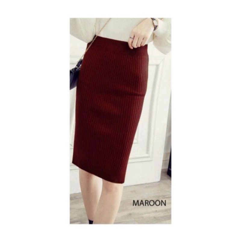 ROK RAJUT KOREA | ROK RAJUT SPAN PENDEK | MIDI SKIRT PREMIUM | ROK SPANT OUTER KNIT | ROK PENDEK