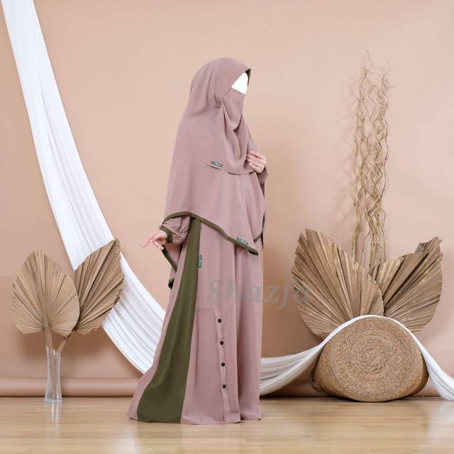 Gamis set jilbab syari Shazfa Shopee Indonesia Gamis set jilbab syari Shazfa Shopee Indonesia