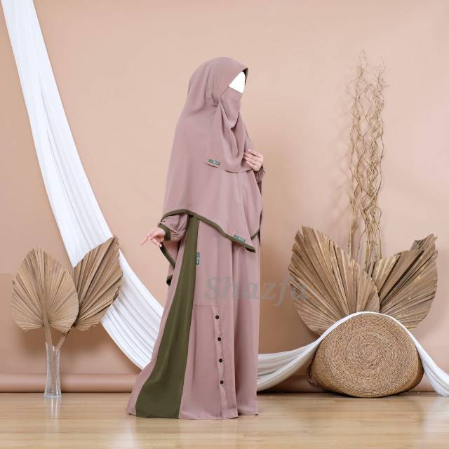 Gamis set jilbab  syari Shazfa Shopee Indonesia