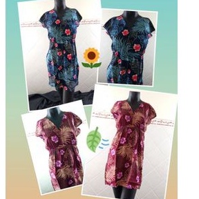 dress Mano Pendek Wanita Dewasa Simpel motif bunga Bali