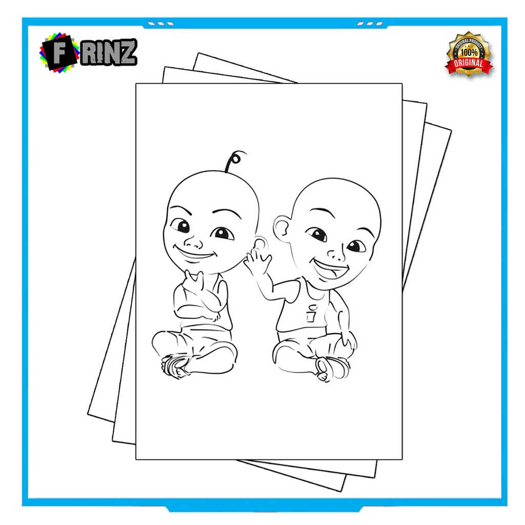 Gambar Sketsa Mewarnai ~ 07 . Upin Ipin Part 1 / Seketsa Lukis / Drawing Sketch / Menggambar-07