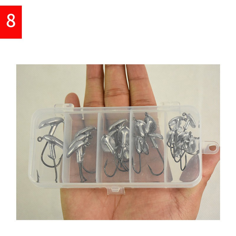 20 Pcs High Quality Lead Jig Head 3.5g - 14g Carbon Steel Fishing Hook Set