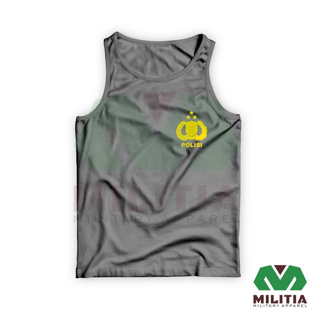 Singlet Kaos Pakaian Dalam Polri Polisi abu