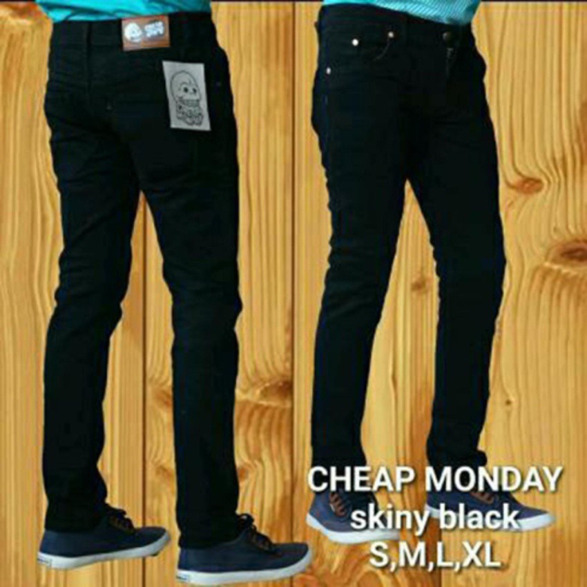 Celana Panjang Jeans Pensil Slimfit Skinny Pria/Cowok - BioBlitz/BioWash/BiruDongker/Hitam