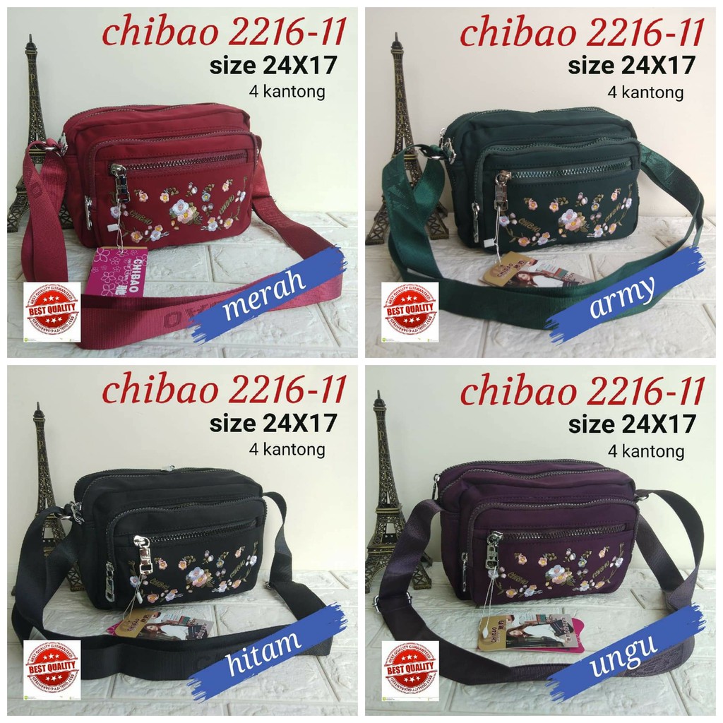 Tas Slempang Chibao 2216-11 Motif Bunga TAS SLEMPANG WANITA IMPORT CHIBAO BEST SELLER BISA BISA COD!