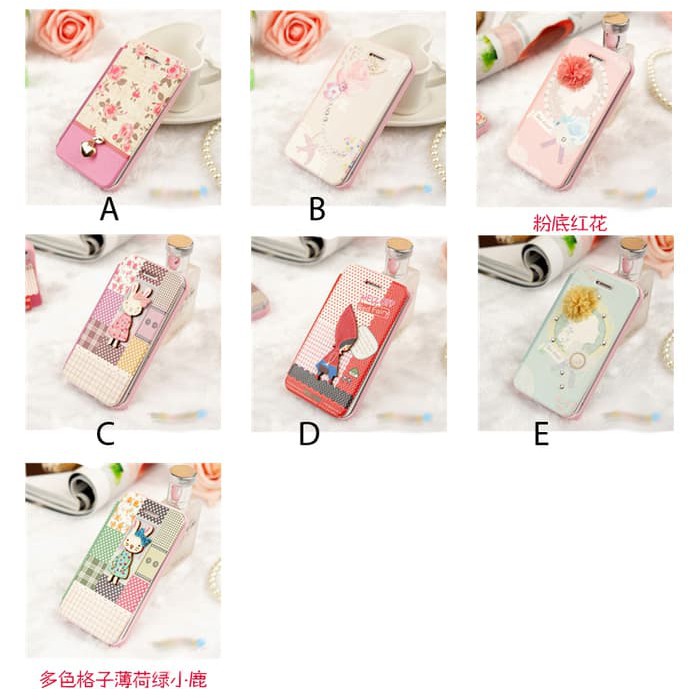 Iphone 5/5S Pastoral Style Leather / Casing Handphone