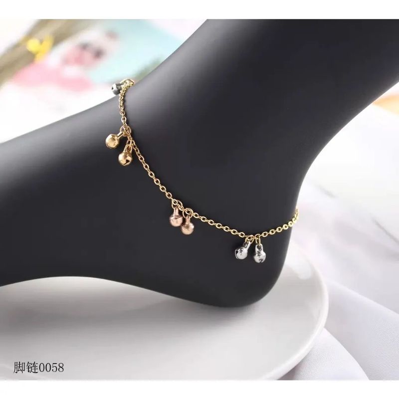 gelang kaki titanium lapis emas 24k