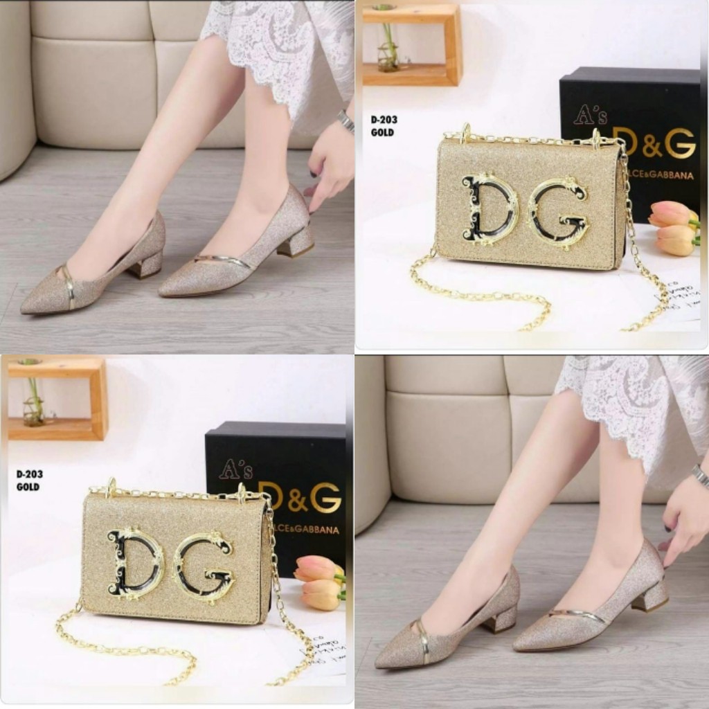 heels dan tas paket tas selempang dan sepatu  pesta