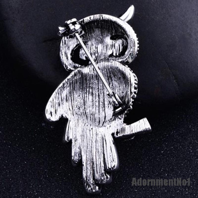 (Adornmentno1) Pin Bros Burung Hantu Hiasan Berlian Imitasi Bahan Zinc Alloy