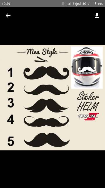 Sticker Kumis Visor Helm - Stiker Helm