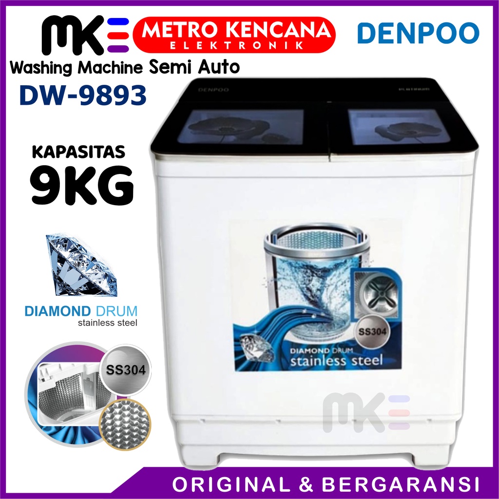 DENPOO DW-9893 9-10KG MESIN CUCI 2 TABUNG