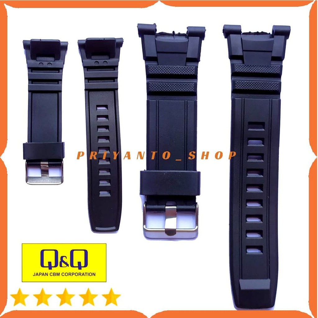 Tali Strap Jam Tangan Sport QQ Q&amp;q QnQ M-143 Q&amp;q M 143 QnQ M143 Hitam