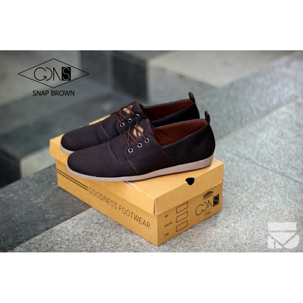 Snap Brown | Sepatu Kets Santai Kasual Laki Pria Cowok Sneakers Footwear | FORIND x GDNS