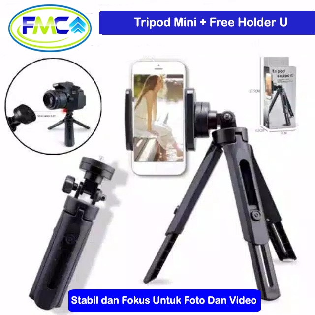 Tripod Mini Support HP Handphone Murah Stand Holder Foto Selfie Video Universal U Hold 360 Rotation Bagus Praktis