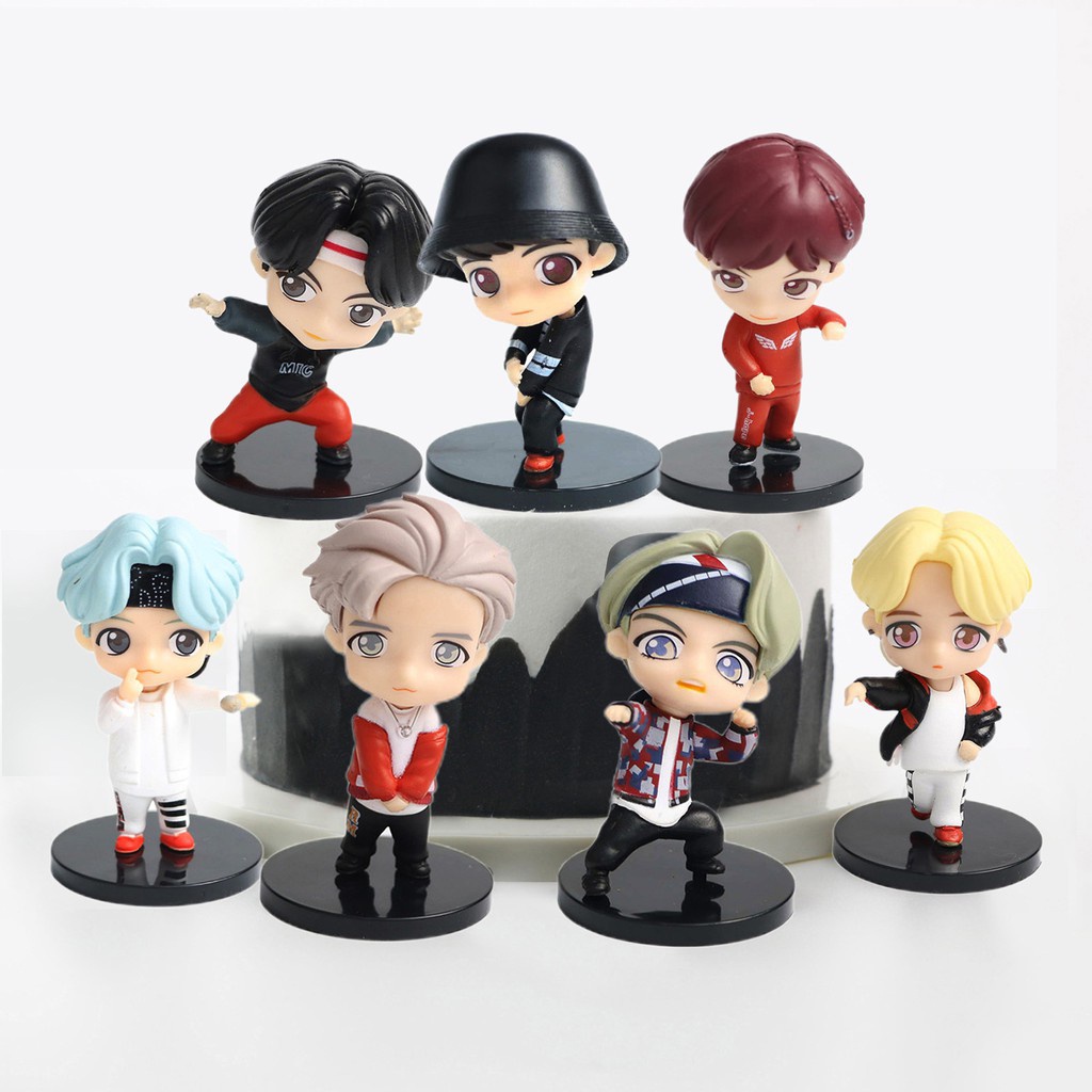 Mainan Boneka Mini Figure Karakter KPOP BTS Bangtan Boys Untuk Hadiah Ulang Tahun