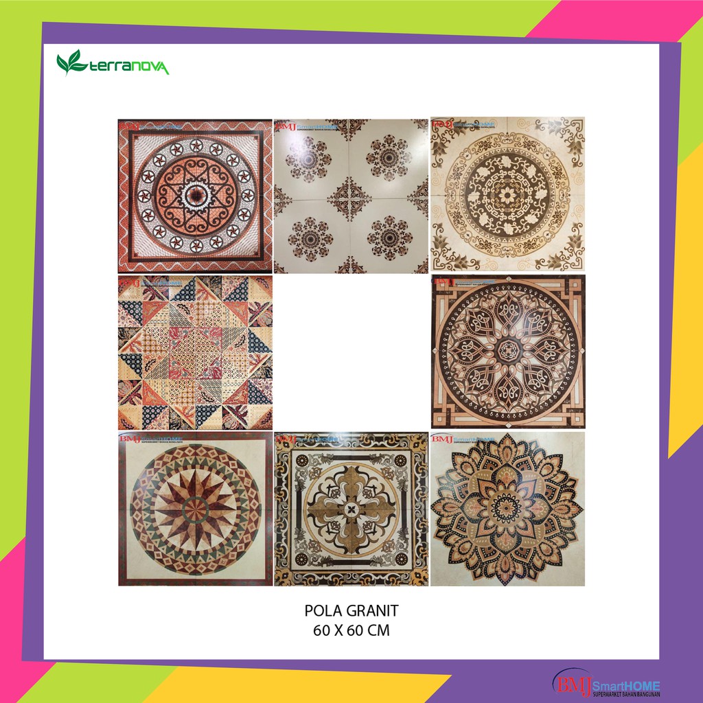 HIASAN DINDING POLA GRANIT ALL MOTIF UK 60 X 60 4PCS/SET