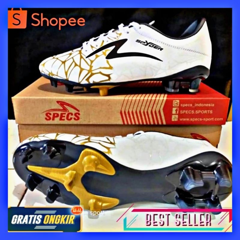 SEPATU BOLA SPECS SPYDER FG SEPATU OLAHRAGA SEPAKBOLA PRIA WARNA PUTIH ORIGINAL100%