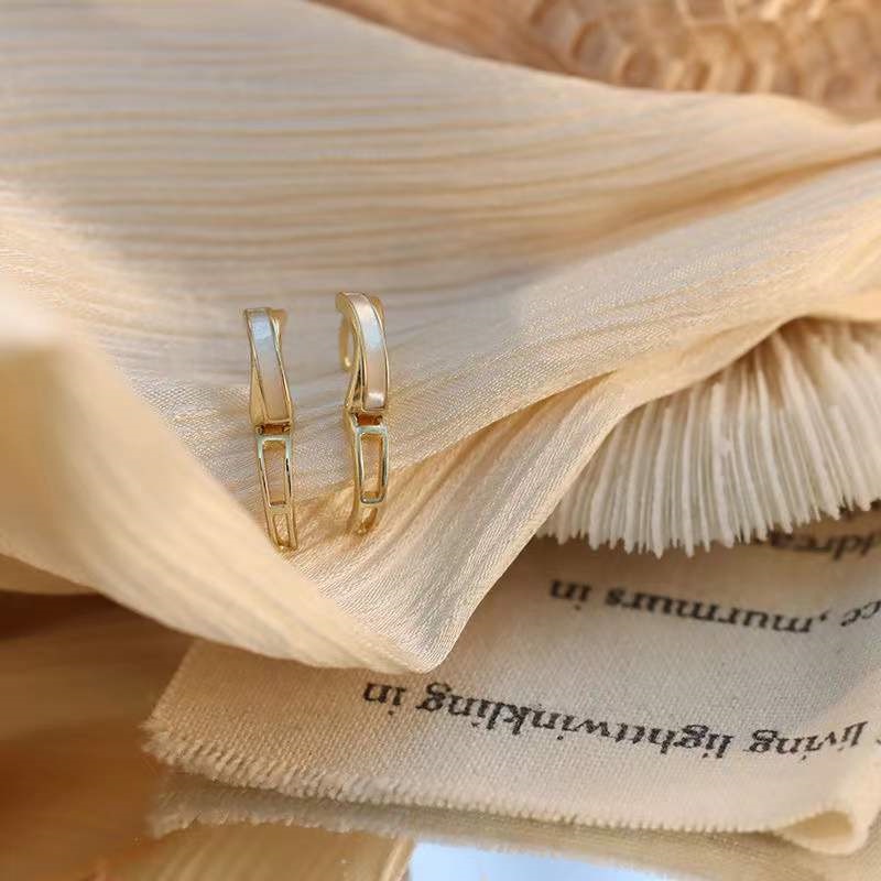 Anting Hoop Drop Gaya Vintage Elegan Minimalis Untuk Wanita