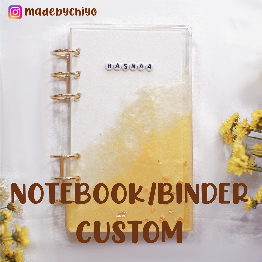 

Resin Notebook Binder Custom A5/A6 Kado Ulang Tahun Wisuda Aesthetic