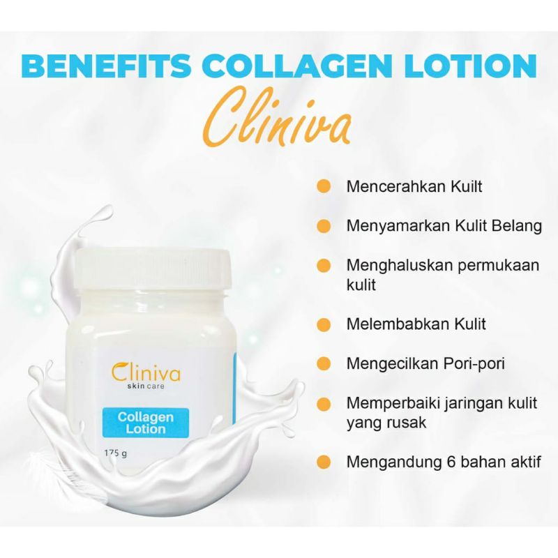 Skincare Cliniva Body Lotion Collagen Mencerahkan Dan Menutrisi Kulit Tubuh 175G Original BPOM-3