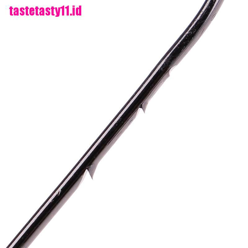 (TTID) 50 Pcs Mata Kail Pancing Panjang Warna Hitam